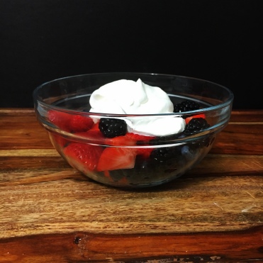 Healthier Homemade Whipped Cream and Fruit Front View