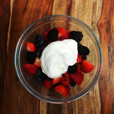 Healthier Homemade Whipped Cream and Fruit Top View